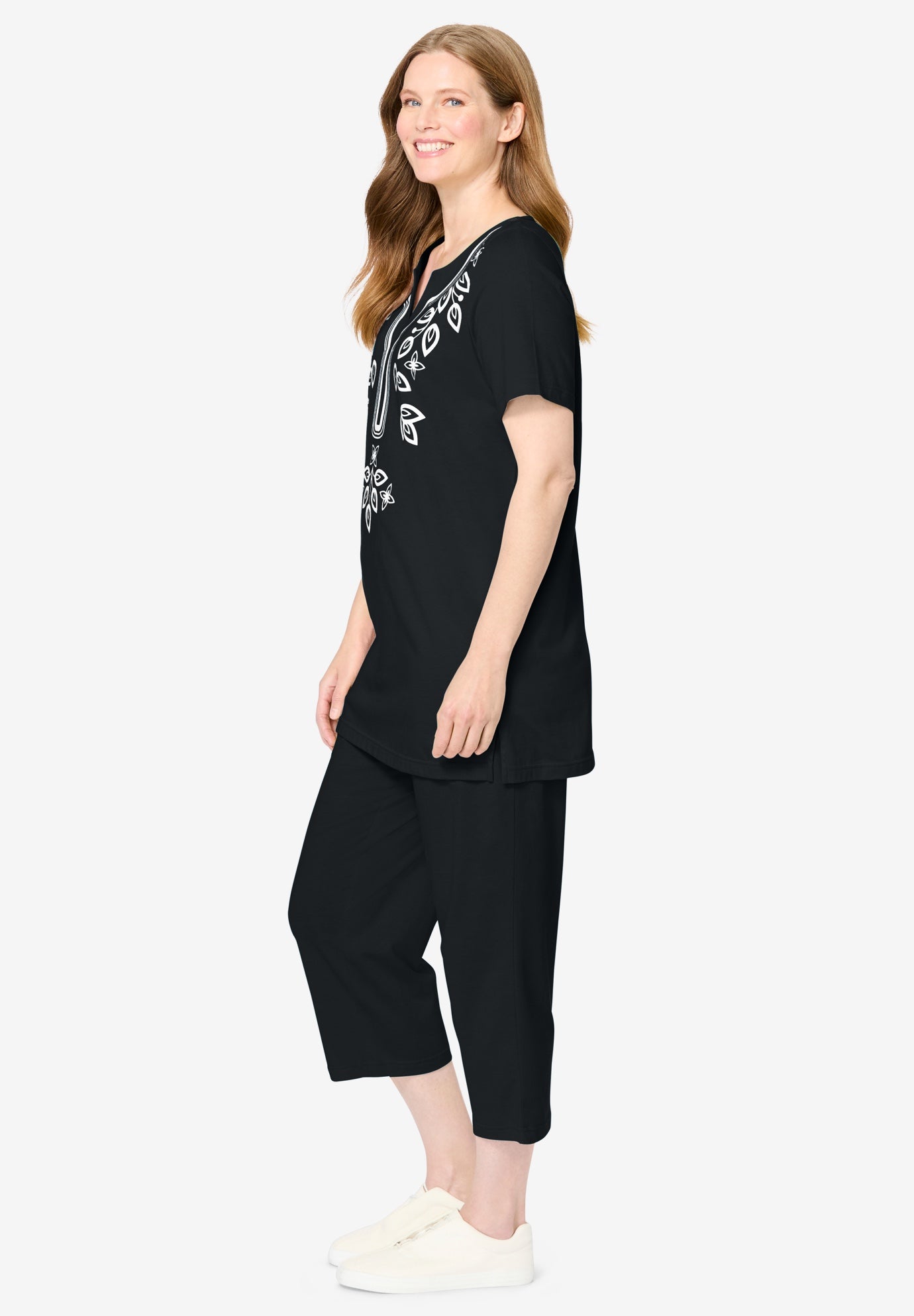 Printed Tunic and Capri Set image number 2