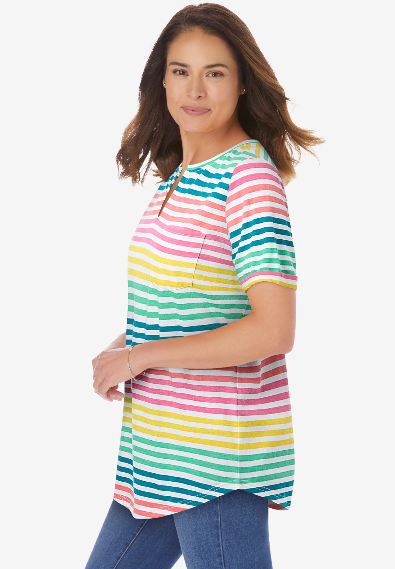 Notch-Neck Pocket Tee image number 2