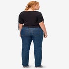 Stretch Mid-rise Adjustable Waist Straight Jean image number null