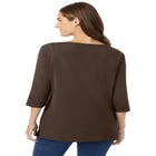 Perfect Three-Quarter Sleeve Boatneck Tee image number 1