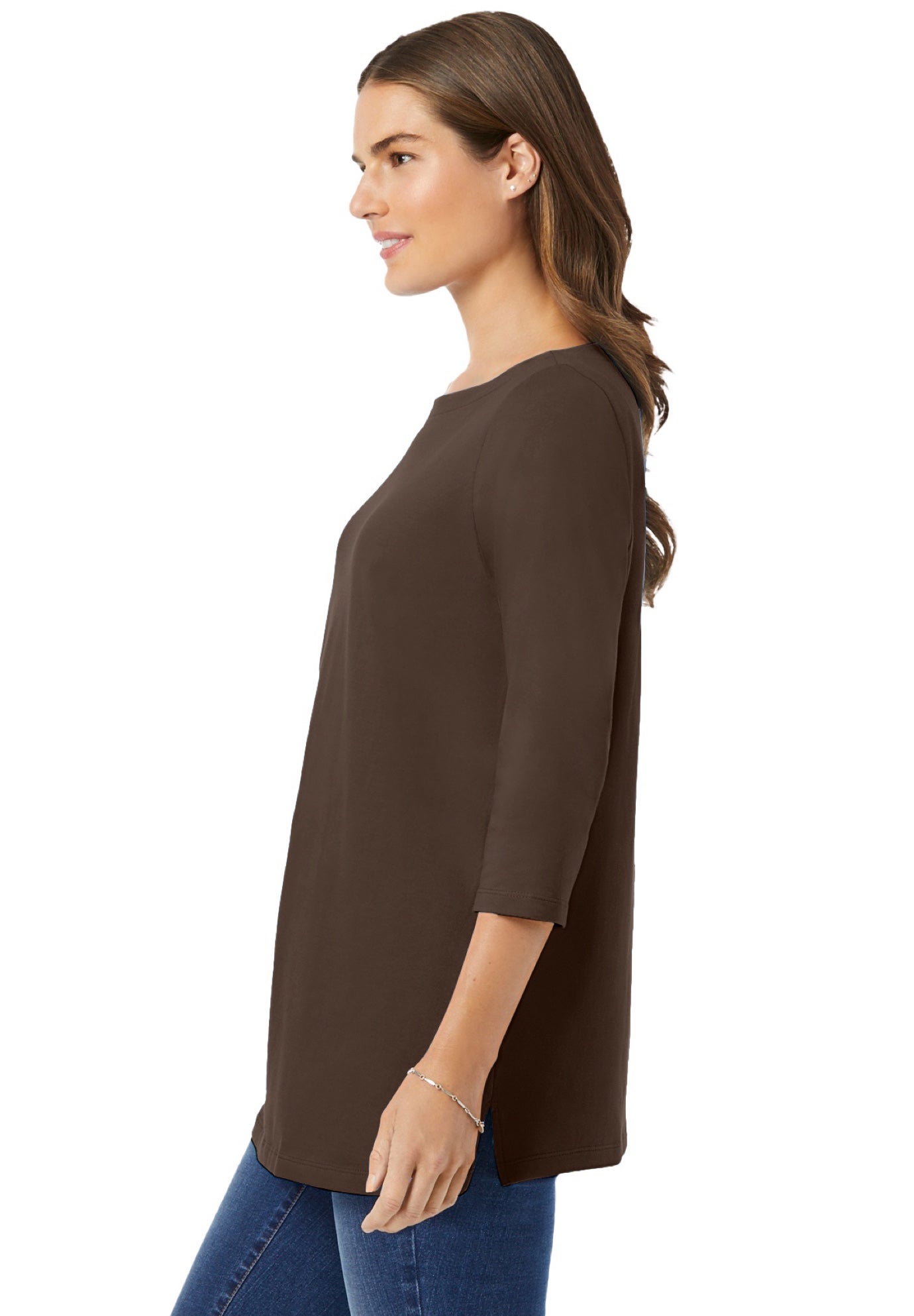 Perfect Three-Quarter Sleeve Boatneck Tee image number 2