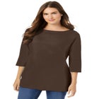 Perfect Three-Quarter Sleeve Boatneck Tee image number 0