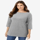 Perfect Three-Quarter Sleeve Boatneck Tee image number 0