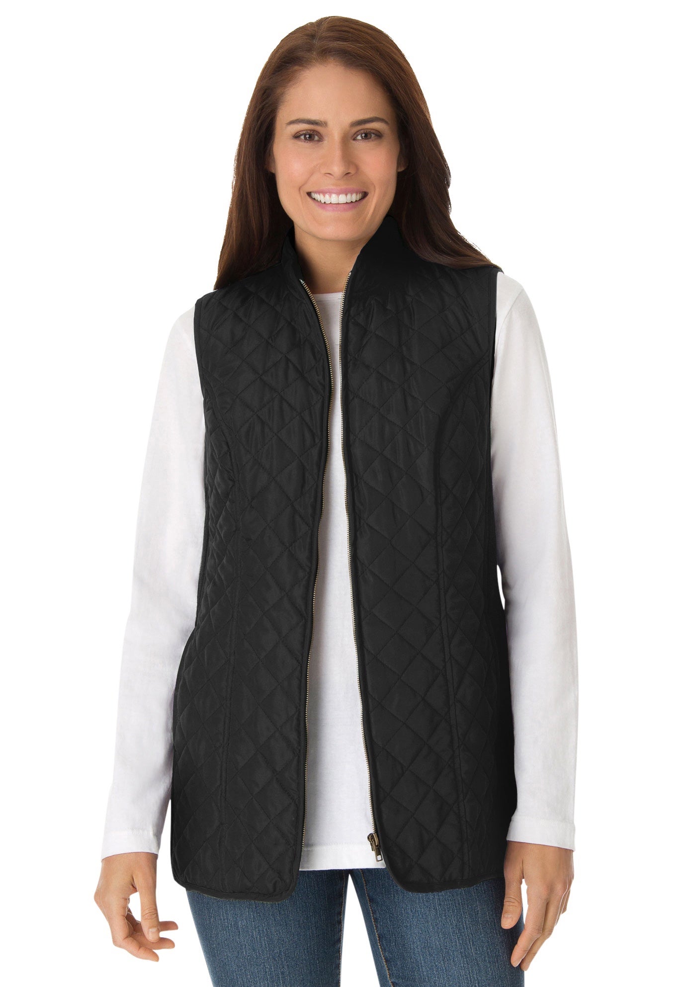 Zip-Front Quilted Vest image number 0