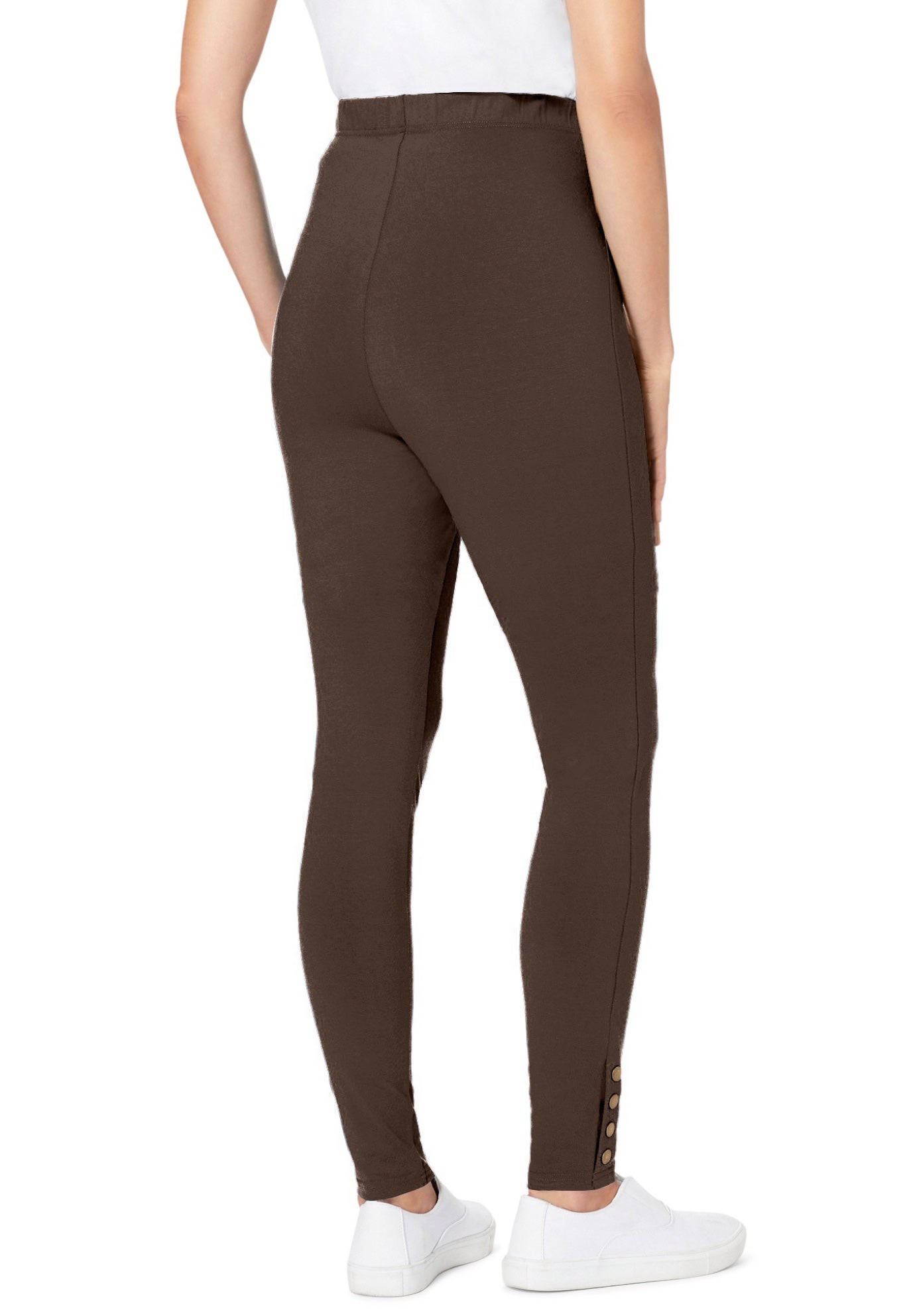 Stretch Cotton Snap-Trim Legging image number 1