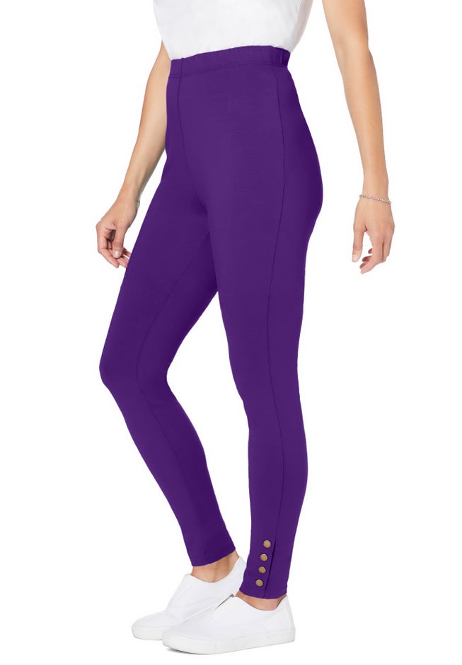 Stretch Cotton Snap-Trim Legging image number 2
