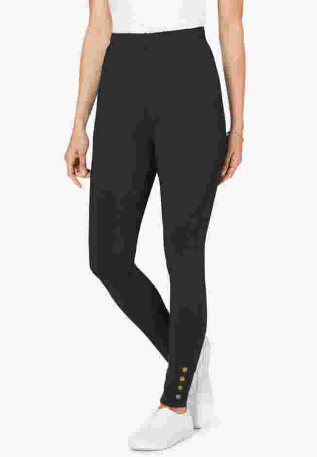 Stretch Cotton Snap-Trim Legging image number 1