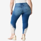 Plus Size 360&deg; Stretch Lace Applique Jean image number null