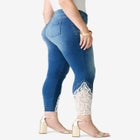 Plus Size 360&deg; Stretch Lace Applique Jean image number null
