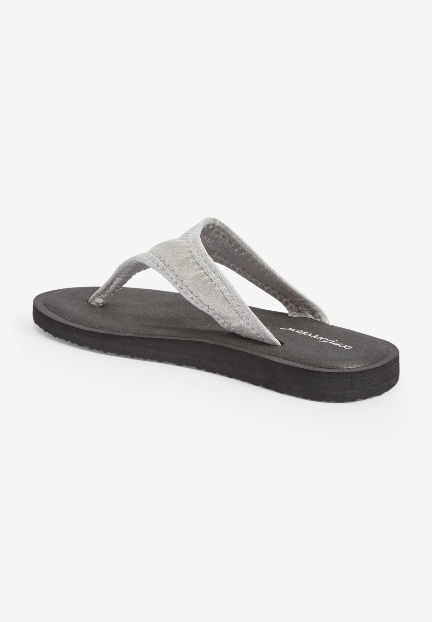 The Sylvia Stretch Fabric Soft Footbed Thong Slip On Sandal image number 1