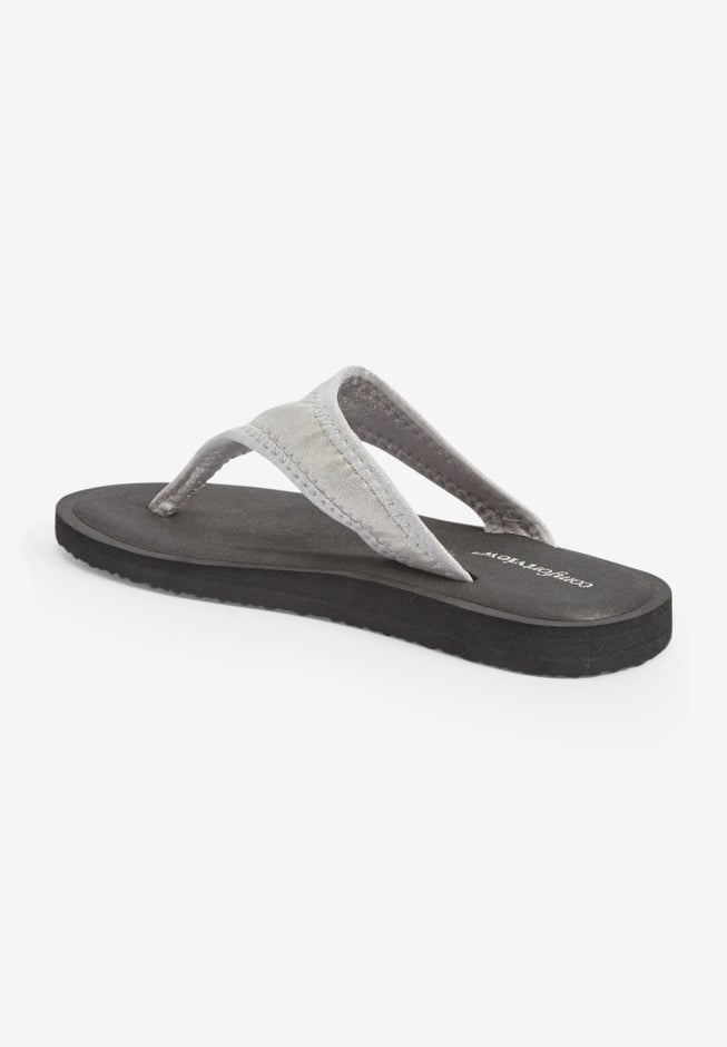 The Sylvia Stretch Fabric Soft Footbed Thong Slip On Sandal image number 1