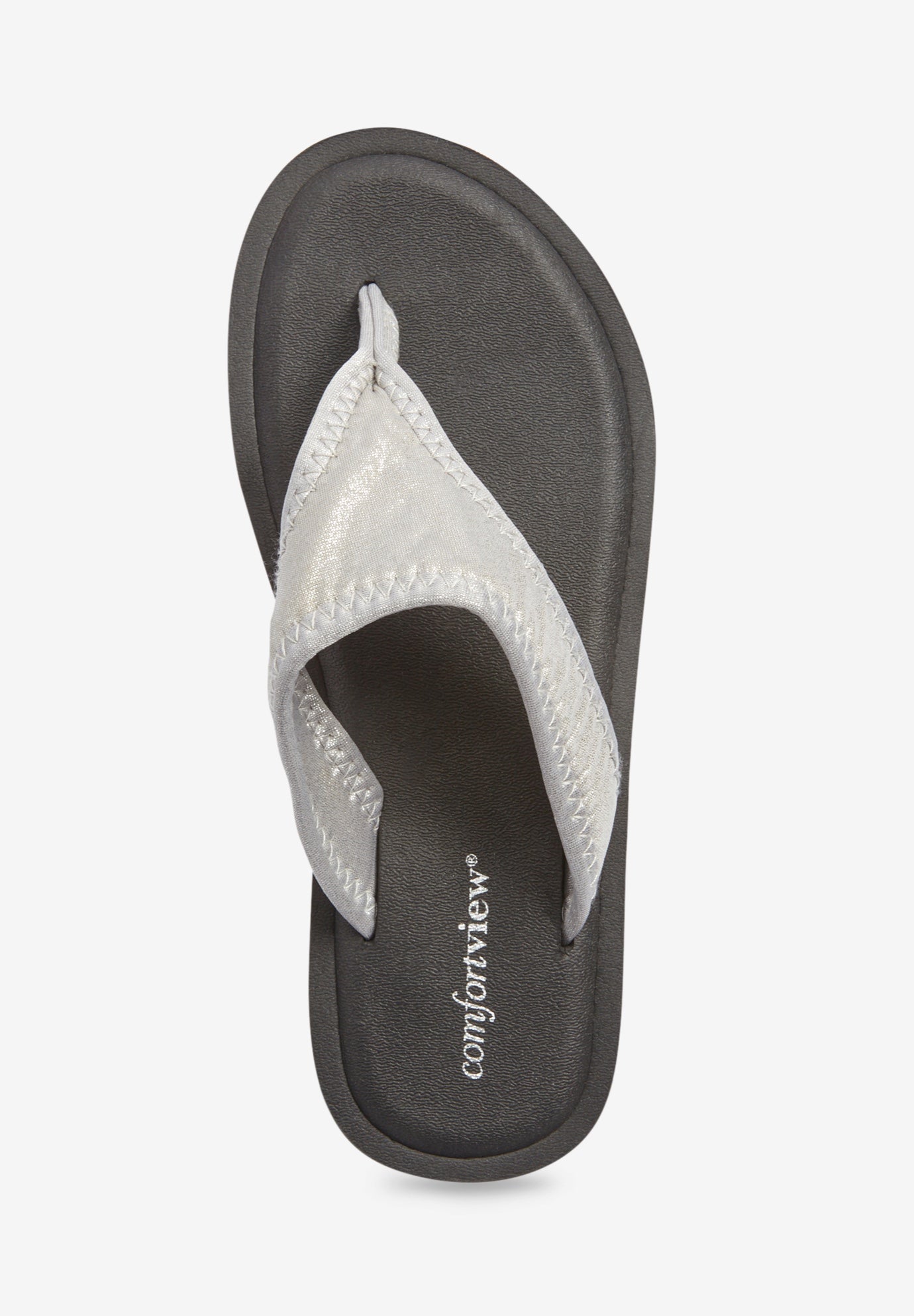 The Sylvia Stretch Fabric Soft Footbed Thong Slip On Sandal image number 4