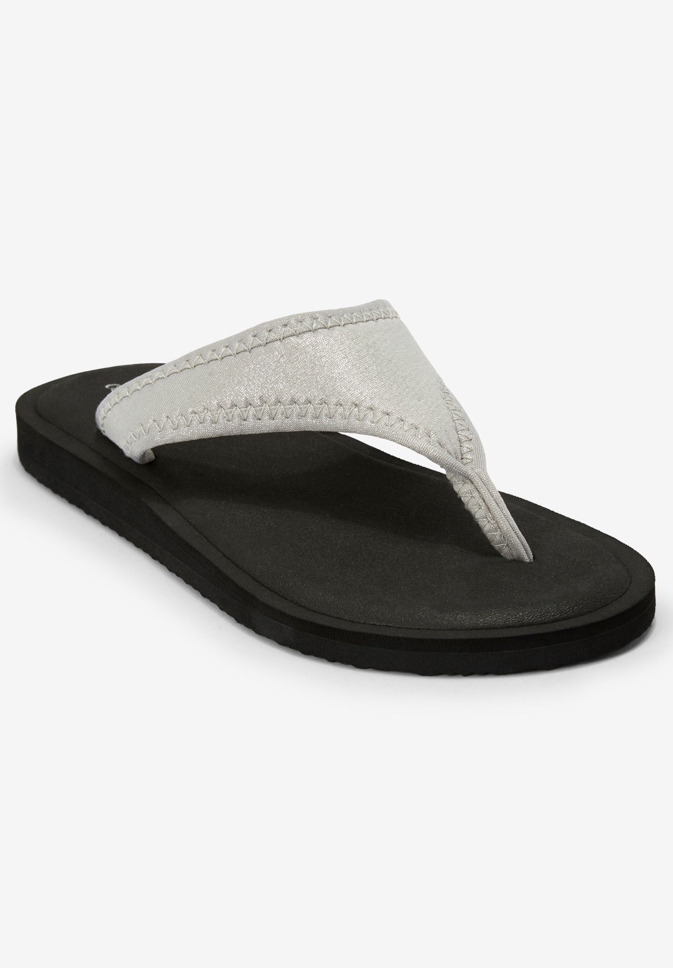 The Sylvia Stretch Fabric Soft Footbed Thong Slip On Sandal image number 0