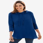 Pleat-Back Swing Hoodie Sweatshirt image number null