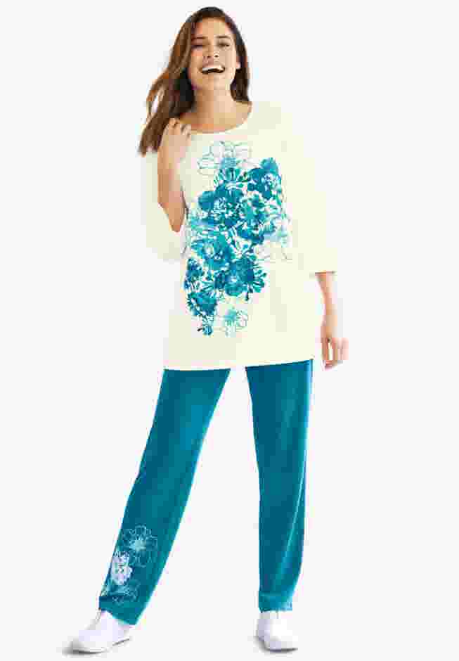 Floral Tee and Pant Set image number 0