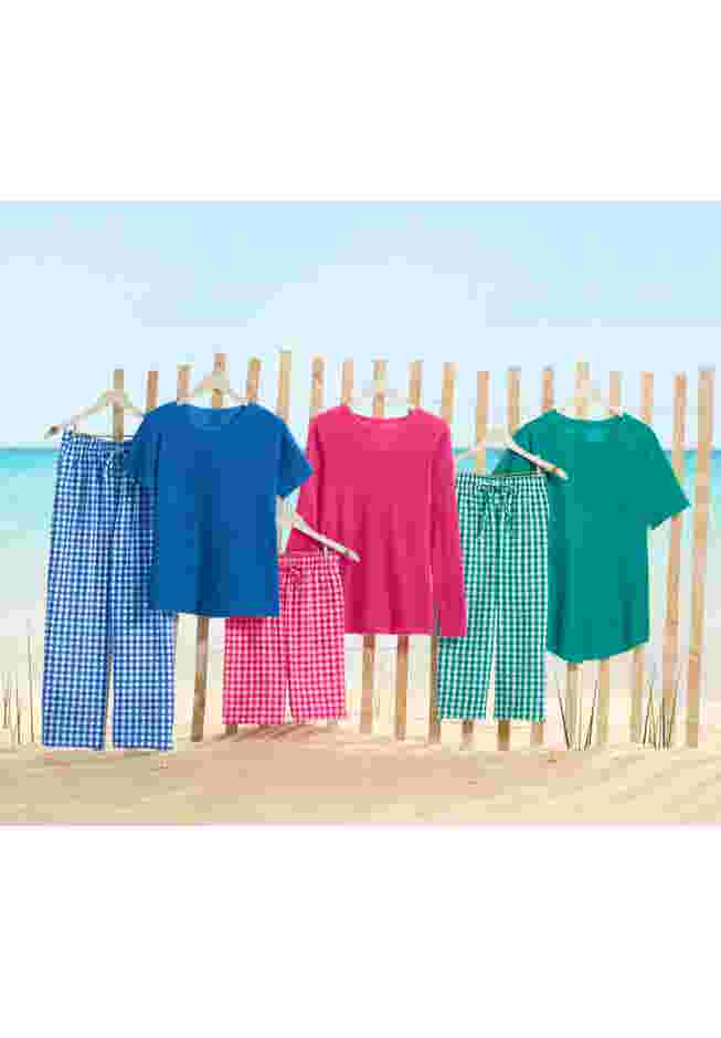 Waffle Thermal Satin Trim Tee image number 3