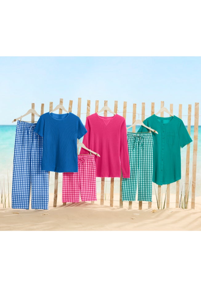 Waffle Thermal Satin Trim Tee image number 3