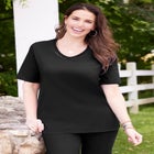 Suprema&reg; Crochet V-Neck Tee image number null