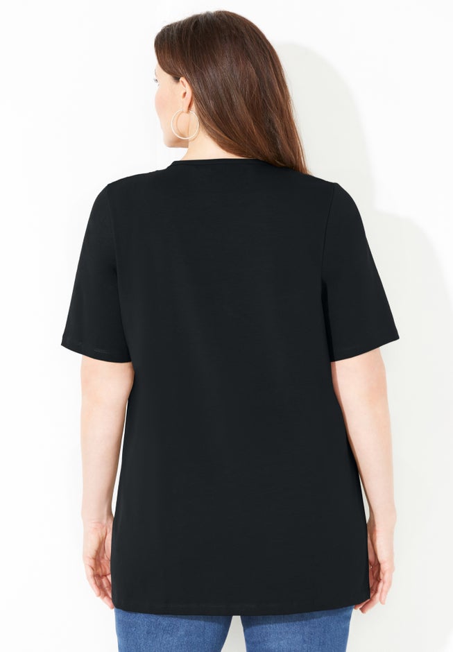 Suprema&reg; Crochet V-Neck Tee image number 1