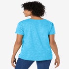 Marled Cuffed-Sleeve Tee image number null