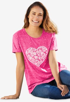 Marled Cuffed-Sleeve Tee