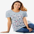 Marled Cuffed-Sleeve Tee image number null