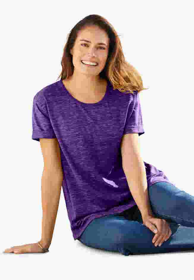 Marled Cuffed-Sleeve Tee image number 0