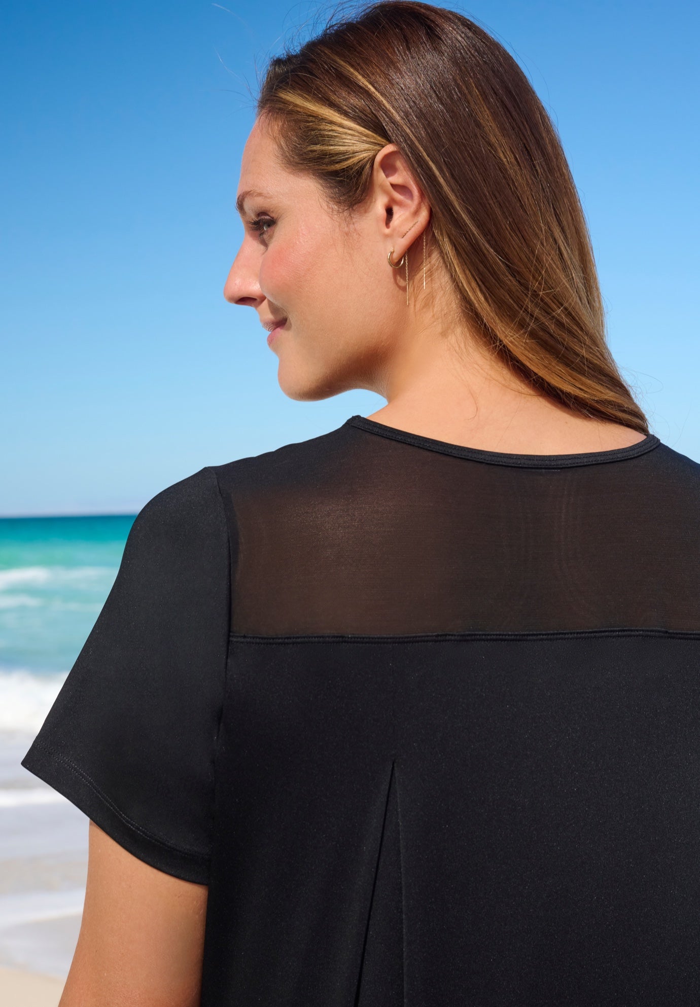 Mesh Yoke Swim Tee image number 3