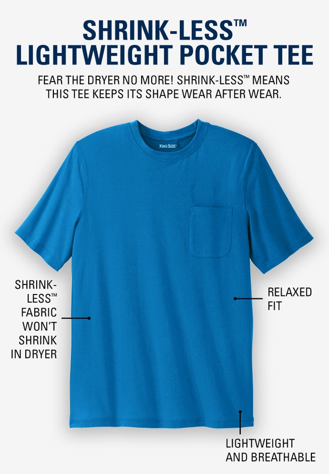 Shrink-Less&trade; Lightweight Pocket Crewneck T-Shirt image number 3