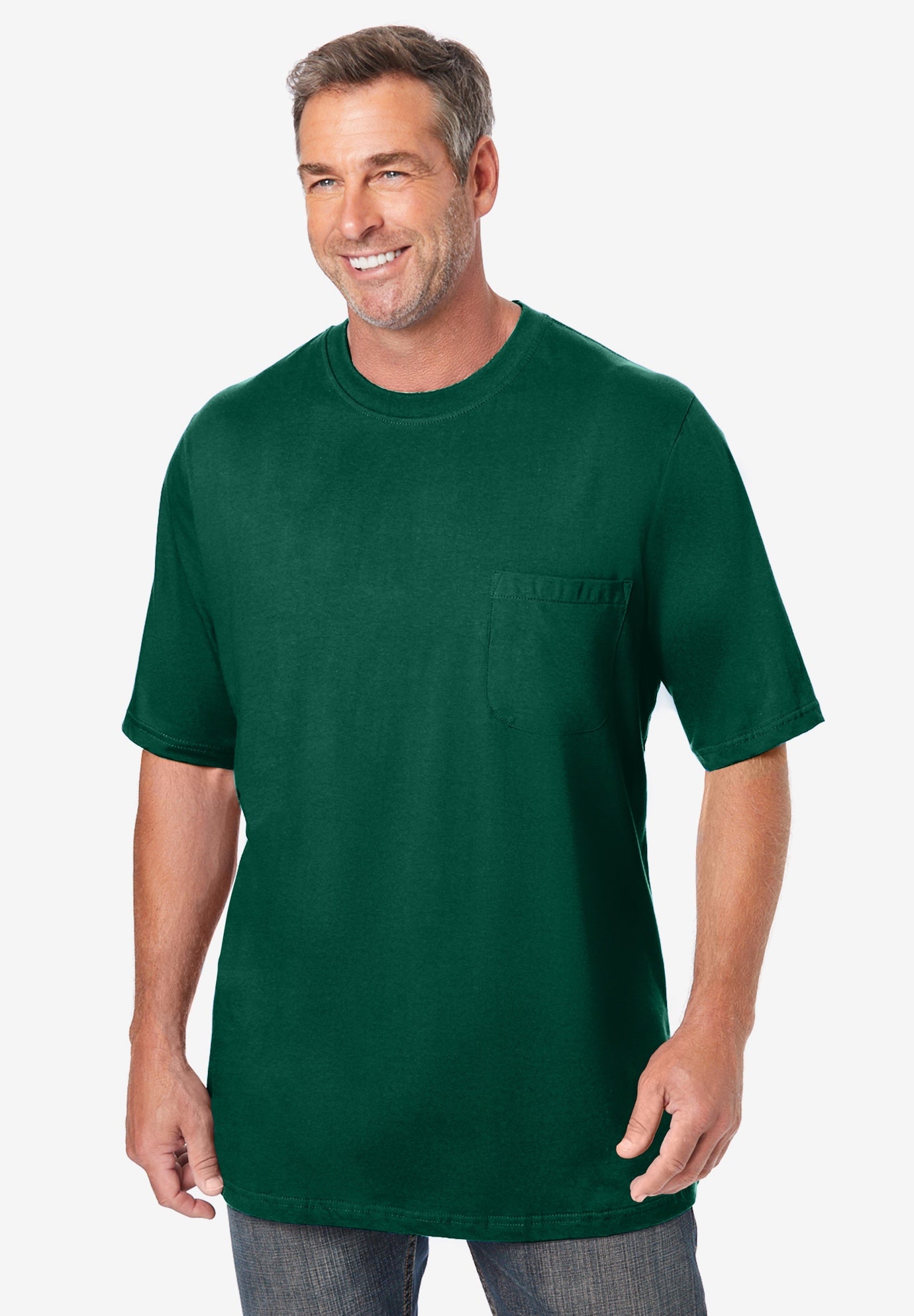 Shrink-Less&trade; Lightweight Pocket Crewneck T-Shirt image number 3