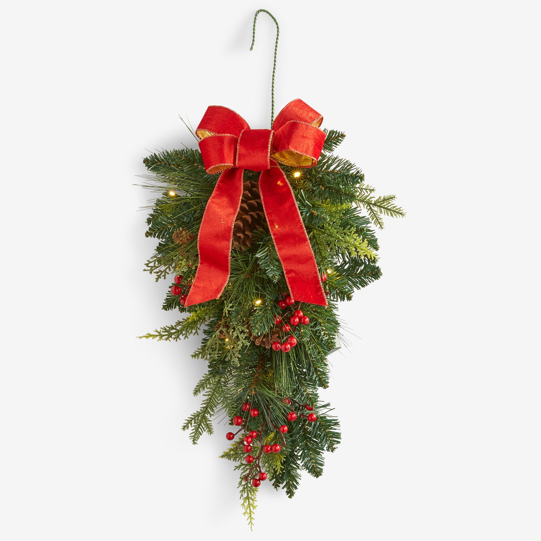 24" Pre-Lit Holiday Classic Tear Drop Swag image number 0