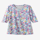 Perfect Printed Three-Quarter-Sleeve Scoopneck Tunic image number null
