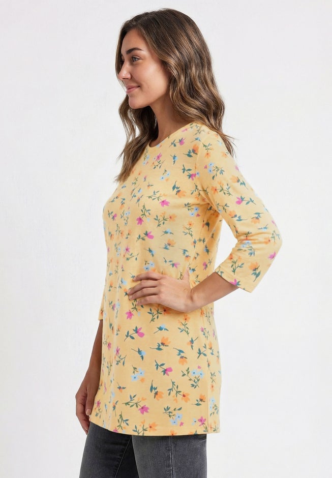 Perfect Printed Three-Quarter-Sleeve Scoopneck Tunic image number 2