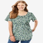 Perfect Printed Short-Sleeve Scoopneck Tee image number null