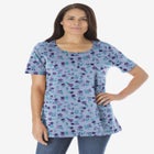 Perfect Printed Short-Sleeve Scoopneck Tee image number null