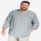 Gauze Mandarin Collar 3/4 Sleeve Shirt image number null