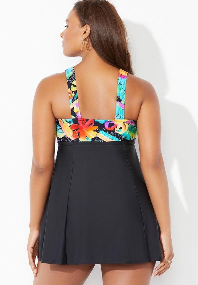 Tie Front V-Neck Swimdress image number 2