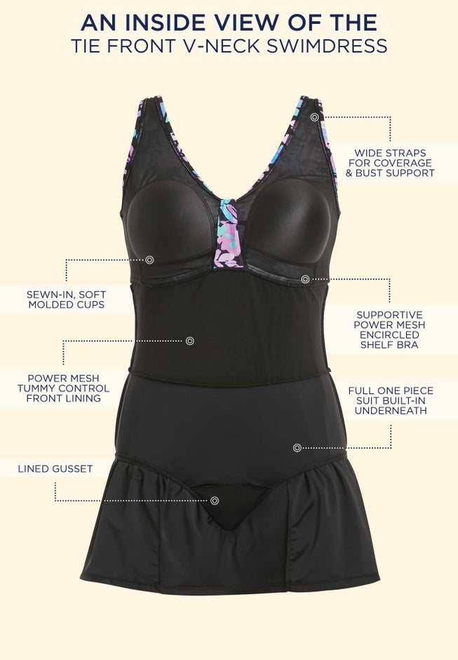 Tie Front V-Neck Swimdress image number 5