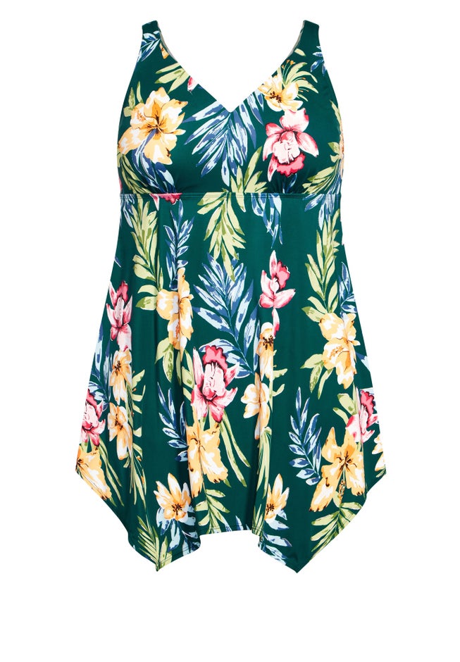 Sharkbite Print Swim Dress image number 2