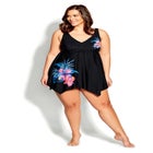 Sharkbite Print Swim Dress image number null