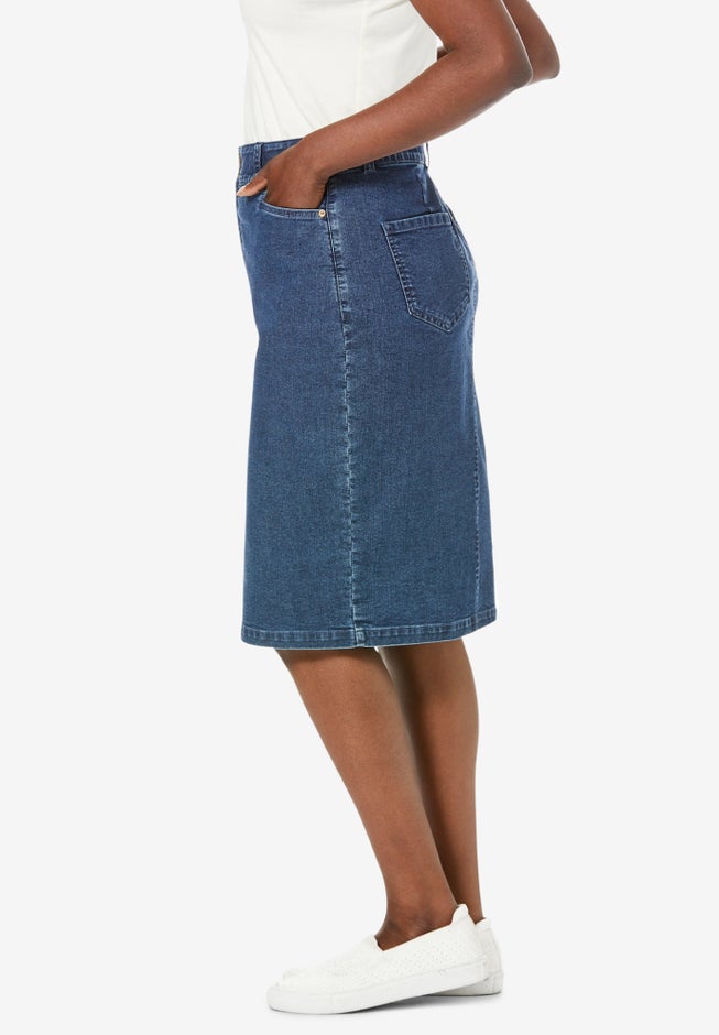 Tummy Control Denim Skirt image number 2