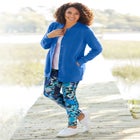 Stretch-Cotton Knit Pull-On Printed Leggings image number null