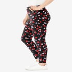 Stretch-Cotton Knit Pull-On Printed Leggings image number null