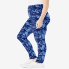 Stretch-Cotton Knit Pull-On Printed Leggings image number null