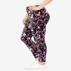 Stretch-Cotton Knit Pull-On Printed Leggings image number null