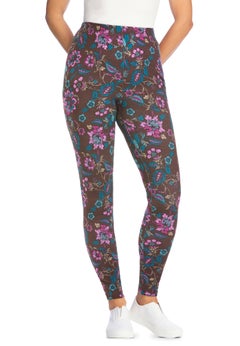 Stretch-Cotton Knit Pull-On Printed Leggings