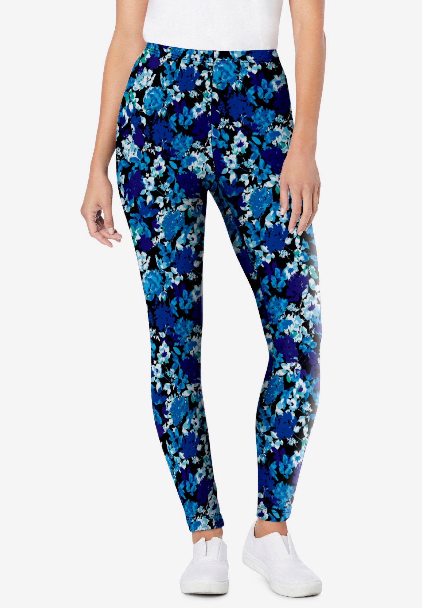 Stretch-Cotton Knit Pull-On Printed Leggings image number 1