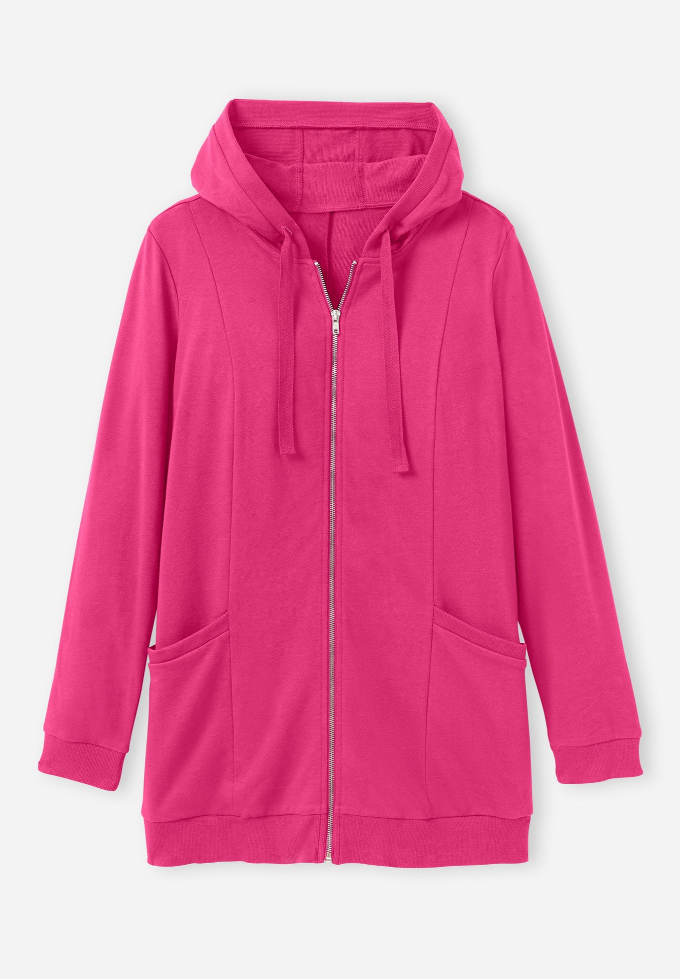 Zip Front Tunic Hoodie Jacket image number 3