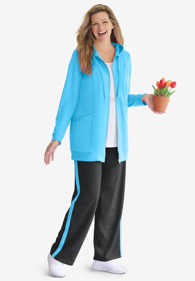 Zip Front Tunic Hoodie Jacket image number 4