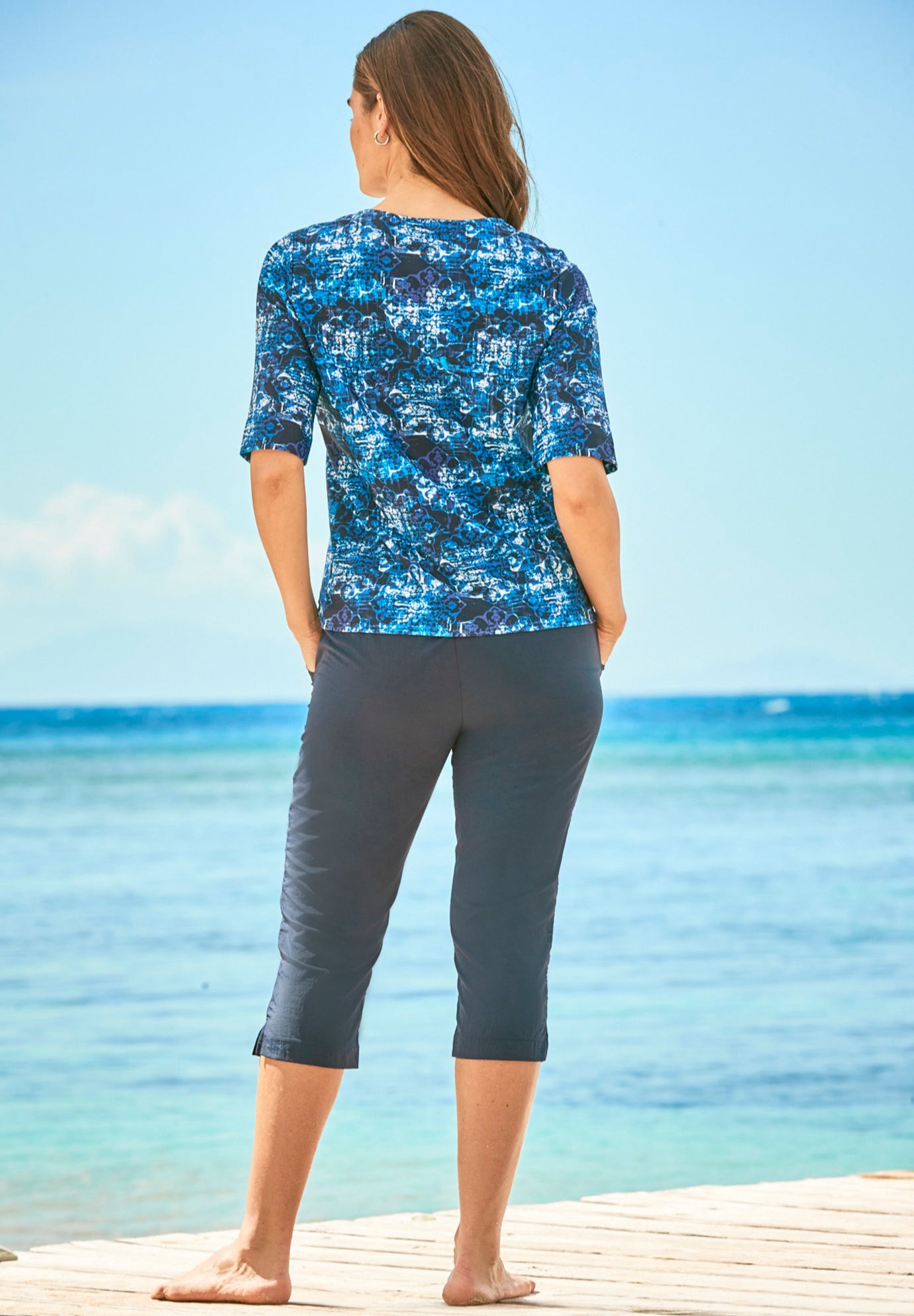 Three-Quarter Sleeve Swim Tee image number 1